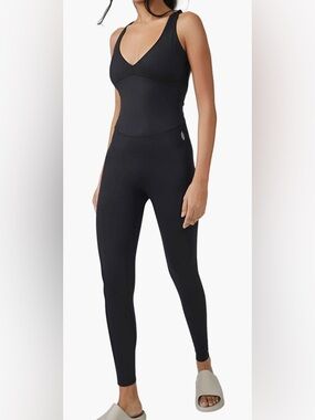 FP Movement by Free People | Black Elevate Performance Jumpsuit Strap Back | XL